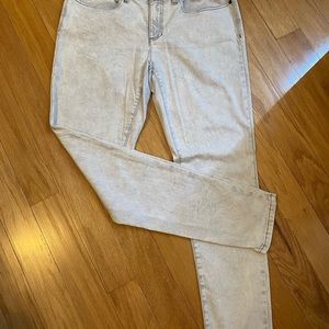 EILEEN FISHER Mid-Rise 5-Pocket Ankle Length Skinny-Light Gray 12